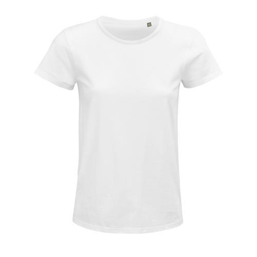 TEE-SHIRT PERSONNALISABLE FEMME COTON ORGANIQUE BIO JERSEY 150 BLANC