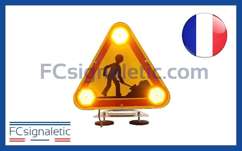 Triangle Triflash AK5 magnétique 500 mm avec prise allume cigare à relevage manuel classe 1 - STANDBY MERCURA_0