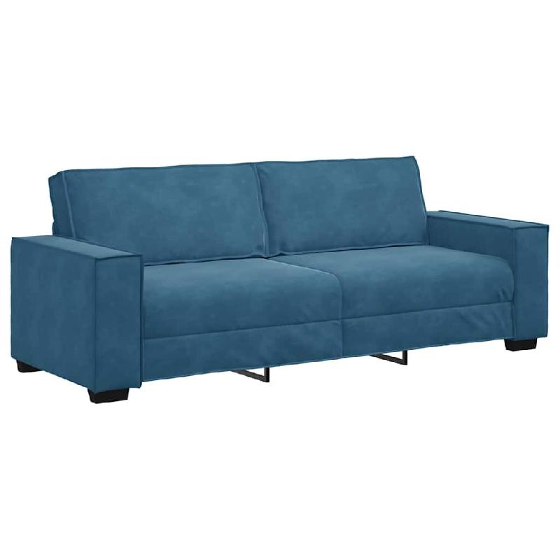 VidaXL Canapé à 3 places Bleu 220x78x84 cm Velours Modèle AbriCube 71 - 4105039_0