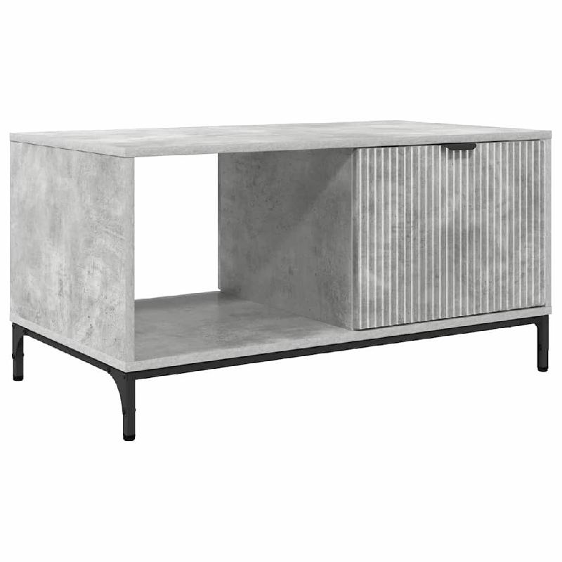 VidaXL Table basse Gris béton 90 x 49 x 46 cm Bois d'ingénierie Modèle Helios Jardin - 883447_0