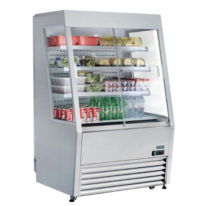 Vitrine murale ventilée positive 390 ml, 4 niveaux, 2 portes coulissantes, sur roulettes, 1300 W, 220 V - MONO_0