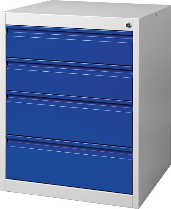 Armoire à  tiroirs BK 600 H800xl600xP600 mm gris/bleu 4 tiroir extraction simple_0