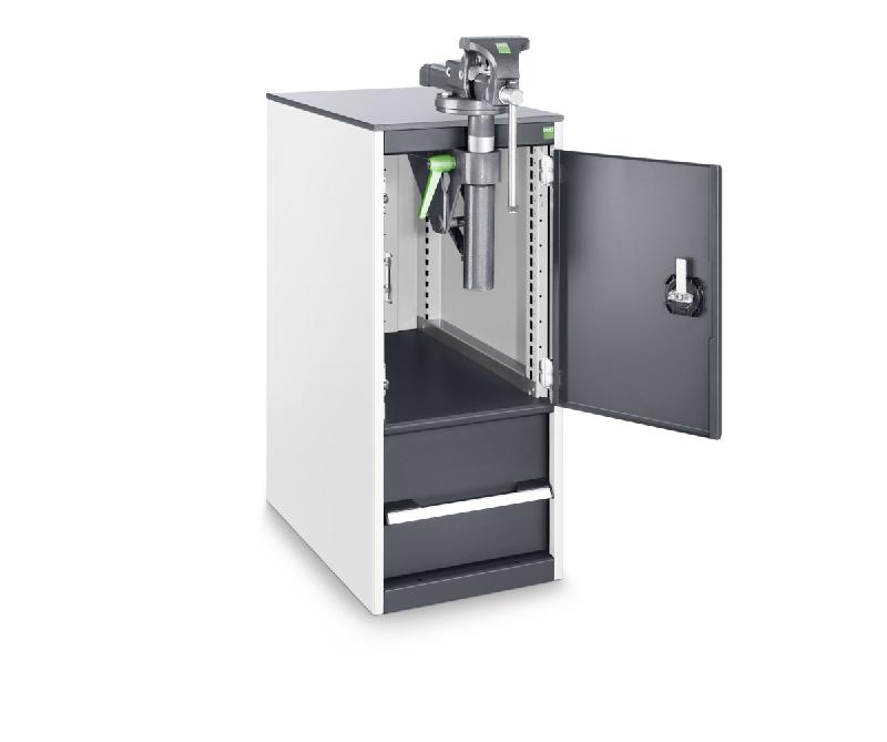 Armoire à étau cubio en acier - Réf : 40017100 - avec étau 125 mm, 1 tiroir renforcé_0
