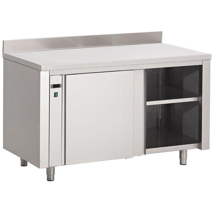Armoire inox chauffante (L)1000 x (P)700 x (H)850 mm, avec dosseret, 2000 W, 220 V - MONO_0