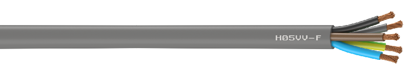 Câble électrique 5 G 2.5 mm² HO5VVF - 10 m - Gris - Domestique avec terre - Fabrication française_0
