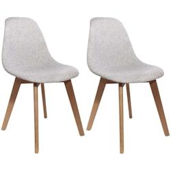 Chaise scandinave assise grosse maille (Lot de 2) gris The Home Deco Factory - gris 3700866332457_0