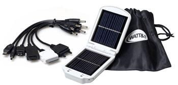 CHARGEUR SOLAIRE BLANC + BATTERIE + HOUSSE