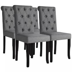 Décoshop26 - Lot de 4 chaises de salle à manger cuisine dossier capitonné tissu gris foncé CDS021546 - gris 3000014521536_0