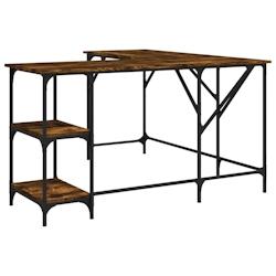 Helloshop26 - Bureau table poste de travail meuble d'ordinateur informatique étude chêne fumé 139 x 139 x 75 cm bois d'ingénierie 02_0023575 - 300_0