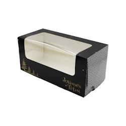 Boîte à bûche avec fenêtre décor Elégance 240x110x110 x200 JORIDEAL - noir en carton 3519400652247_0