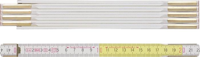 Mètre pliant BMI 9142 - 2 m - 16 mm - bois de hêtre blanc-jaune - précision CE III_0