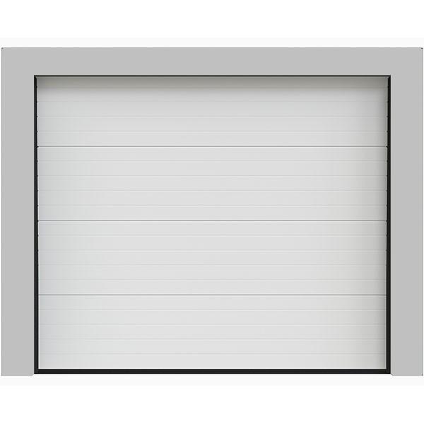 Porte de garage sectionnelle à panneaux rainurés - Finition Woodgrain - Sur mesure de 2m à 5m de large et 1.8m à 3m de haut_0