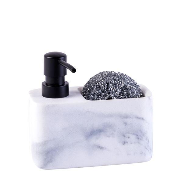 Distributeur de savon avec porte éponge