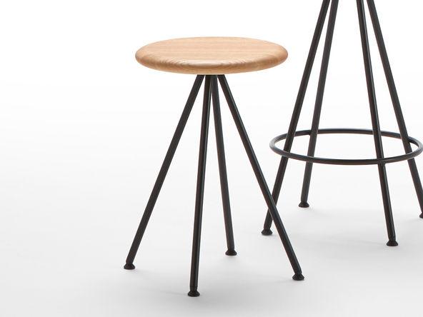 Tabouret bas assise bois massif_0
