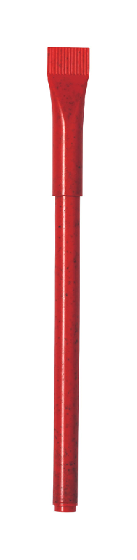 Stylo à bille écologique en plastique paille de blé - capuchon coloré - encre bleue_0