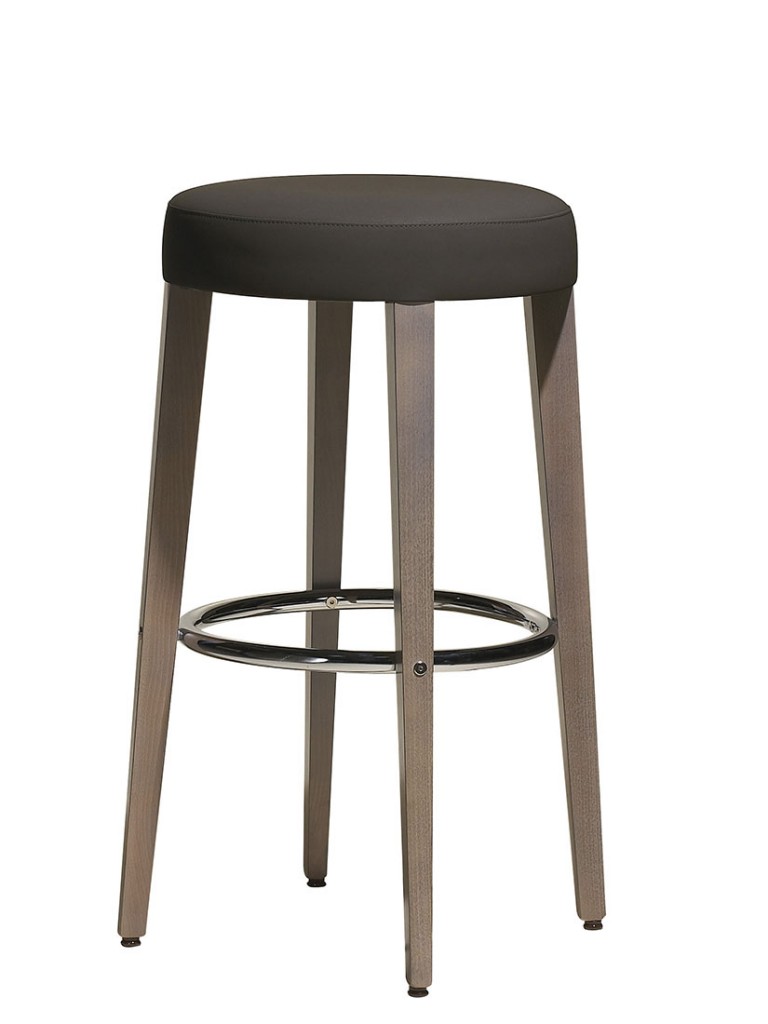 Tabouret de restaurant haut Lune (TH) - Dimensions compactes - Hauteur totale 74 cm - Poids 8,5 kg_0