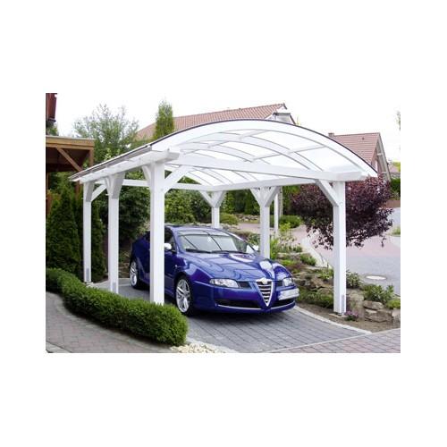 Abri voiture autoportant / structure en bois / toiture arrondie en polycarbonate_0