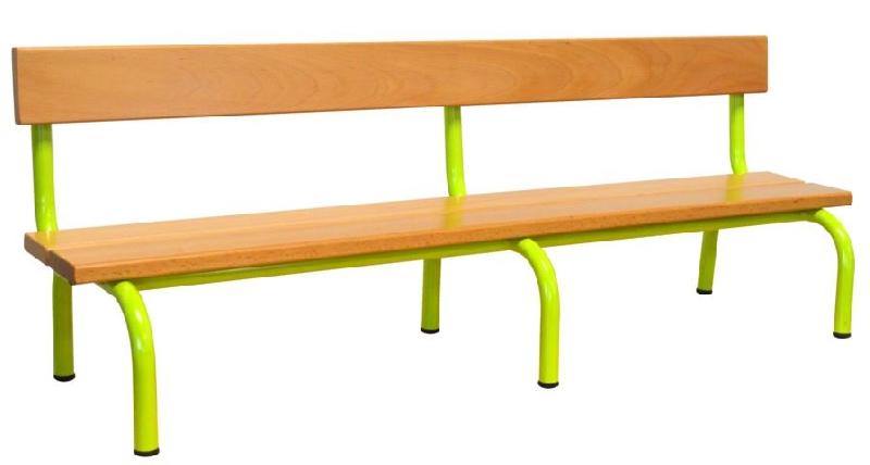 Banc maternelle Sacha - dossier - tailles 1, 2 et 3 - acier et hêtre massif - 120, 160, 200 cm - garantie 10 ans et à vie sur soudures_0