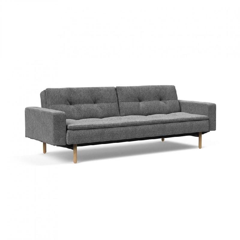 CANAPÉ DESIGN DUBLEXO STEM AVEC ACCOUDOIRS CONVERTIBLE LIT 115*210 CM PIEDS CHÊNE TISSU TWIST CHARCOAL_0