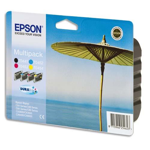 Epson pack de 4 cartouches couleurs jet d'encre c13t04454010_0