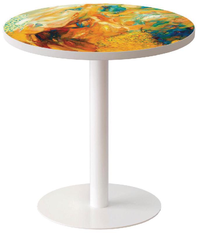 GUÉRIDON BAS EASY OFFICE PIED MÉTAL Ø 60 CM PLATEAU COLORIS DÉCOR CAMAÏEU - MANUTAN COLLECTIVITÉS