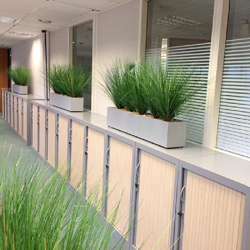 Jardinière basse en métal - Graminées artificielles GENEXCO - Hauteur 65 cm - 3 longueurs disponibles_0
