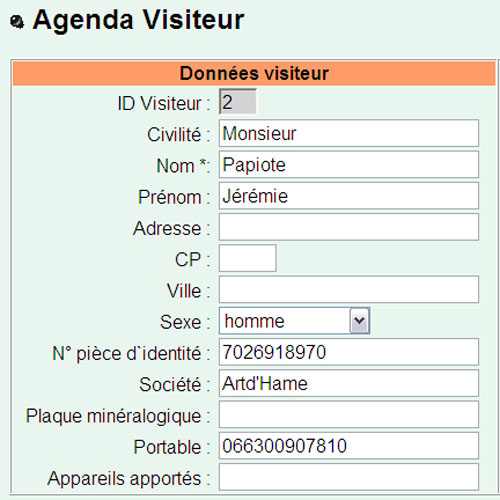 Logiciel gestion des visiteurs - technologie Intranet - historique et profils d'accès temporaires_0