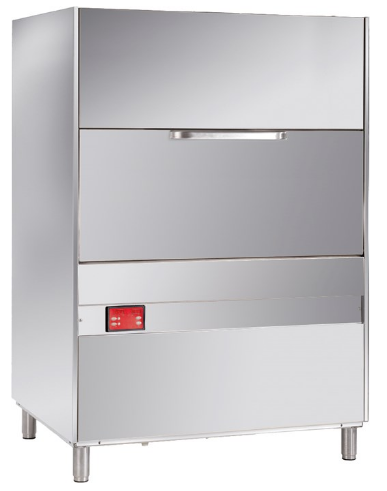 LP402 - Lave-batteries en acier inox AISI 304 - 3 cycles de lavage et pré-équipé HACCP_0