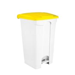 Medial International Contitop Conteneur mobile à pédale avec couvercle coloré Polypropylène Blanc-Jaune 90 lt - multicolore plastique polypropylè_0