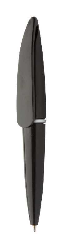 Mini stylo à bille en plastique - encre bleue - couleur noire - poids 7g_0