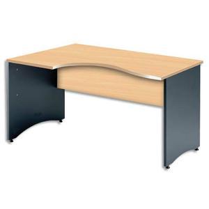 Mt international bureau compact panneau retour gauche mt3 confort hêtre l160xh76xp80/60cm hêtre anthracit_0