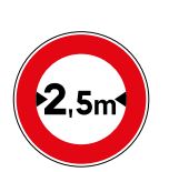 Panneau de signalisation type BK 11 - Accès interdit aux véhicules larges_0
