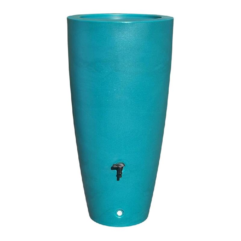 PLAST'UP ROTOMOULAGE Pot conique récupérateur d'eau de pluie aérien 200l - BUTTERFLYGREEN - bleu 0637962081244_0
