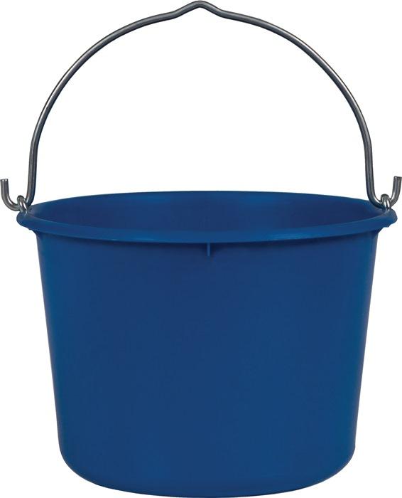 Seau de chantier 12L - Polyéthylène ultra solide - Bleu - Version lourde avec anse galvanisée et échelle en litres_0