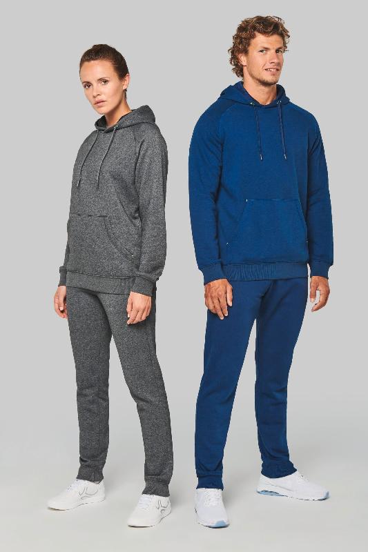 Sweat-shirt à capuche unisexe - Réf: PA382 - polyester/coton, coupe ajustée, poches fluorescentes, marque PROACT_0