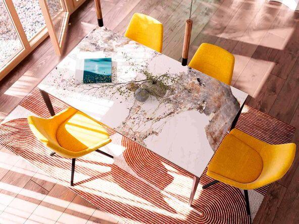 Table de réunion Vela Seatmob - plateau céramique et verre, pieds acier laqué - 3 largeurs disponibles_0