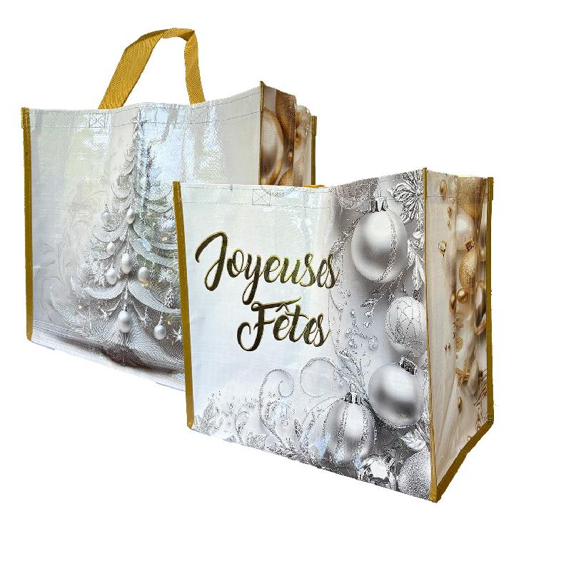 100 Sacs Noël pour sortie de caisses réutilisables en PP tissé 160gr/m2, personnalisables - SSCPPTBC-EV06/4NL4_0