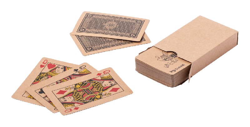 Cartes à jouer françaises en papier recyclé - boîte en papier kraft - jeu standard de 54 cartes_0
