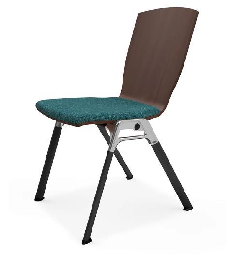 Chaise empilable ADATTA - cadre métallique, coque bois apparente, empilable jusqu'à 15 unités - idéale pour centres de conférence_0