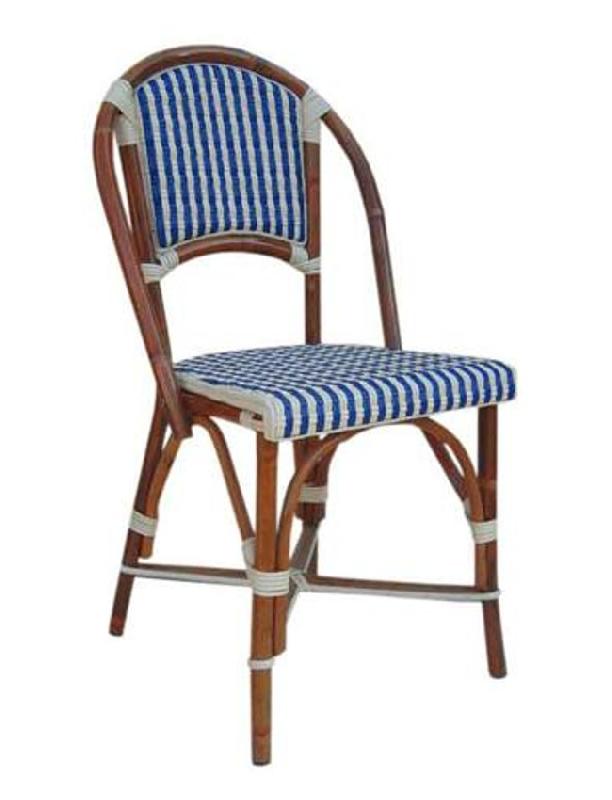 Chaise Oriane - Assise et dossier en tressage PVC - Rotin noyer ou naturel - Coloris au choix_0