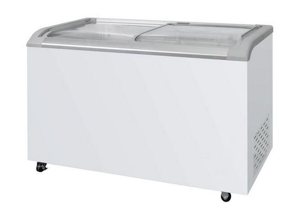 Congélateur coffre vitré 391 litres - gaz écologique R290 - avec roulettes et 4 paniers_0