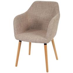 Décoshop26 - Chaise de salle à manger cuisine bureau coiffeuse design rétro en tiussu crème-gris 04_0002365 - gris 3000274932691_0
