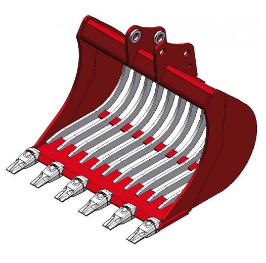 GSQ18-500EXAR15 - Godet squelette Uniter 45 pour minipelle 1,2-1,8T - 500 mm - Type ESCO - 4 dents_0