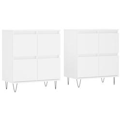 Helloshop26 - Buffet bahut commode armoire meuble de rangement organisateur cuisine salle de séjour salons lot de 2 bois 02_0036697 - 3000213002652_0