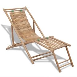 Helloshop26 - Chaise longue transat d'extérieur avec repose-pied bambou 02_0011887 - 3000652747763_0