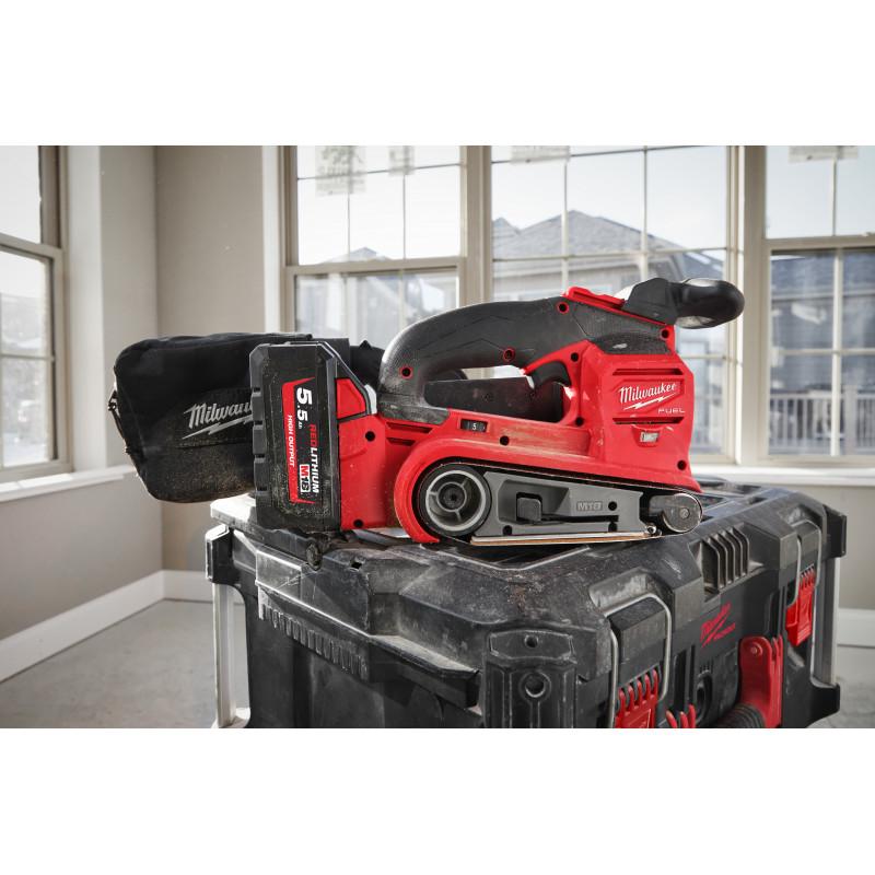Ponceuse à bande 18V FUEL M18 FBTS75-552X - MILWAUKEE | 75mm, 5.5Ah, HD Box, 2 batteries, chargeur_0