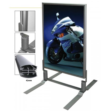 Porte affiche extérieur double face - Swing, résistant aux intempéries avec cadres aluminium clip_0