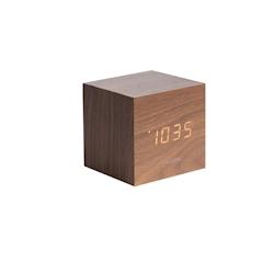 Réveil en bois carré Cube Bois foncé Karlsson - 8714302617775_0