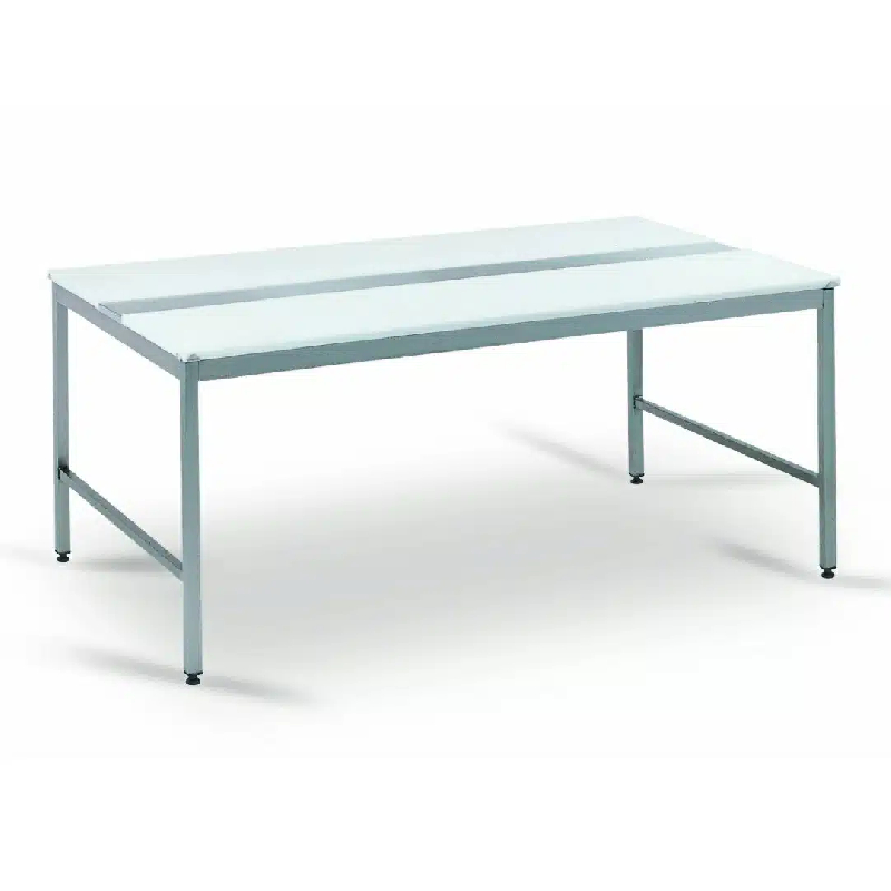 Table de découpe avec alaise centrale inox livrée à plat_0