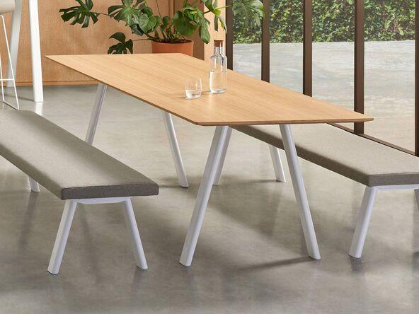 Table de réunion Plania - 8-10 personnes - plateau bois - pied métal - personnalisable_0